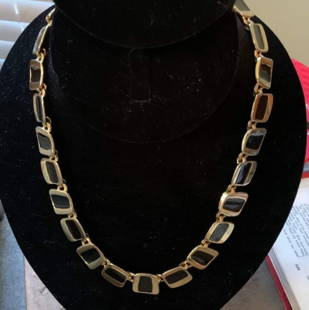 Park Lane Vintage Black & Gold Necklace